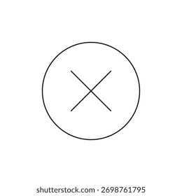 Minimal line style cross mark close cancel symbol