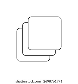 Papeles apilados de estilo de línea mínimo para archivos o capas