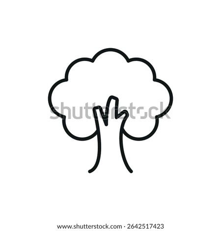 Minimal line tree icon for eco projects, nature apps, or environmental campaigns.