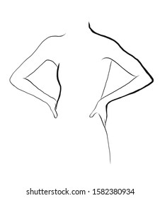 naked woman outline art