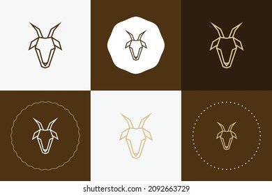 Minimal line versatile animal circle dot badge icon design