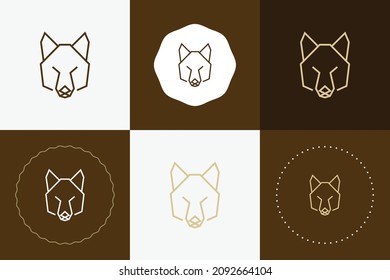 Minimal line versatile animal circle dot badge icon design