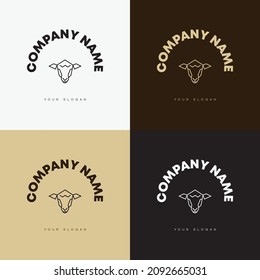 Diseño de icono de plantilla de logotipo de círculo animal versátil de línea mínima