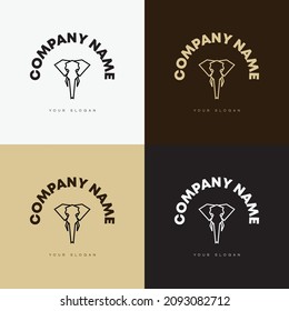 Minimal line versatile animal circle logo template icon design