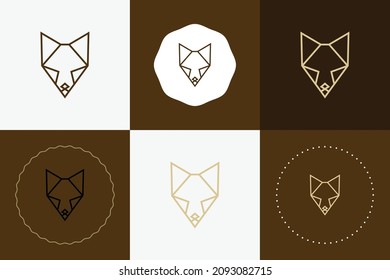 Minimal line versatile animal circle dot badge icon design