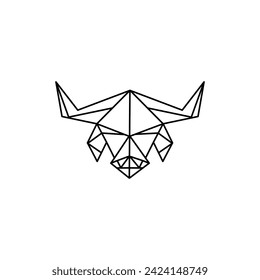 Minimal linear bull business vector logo design