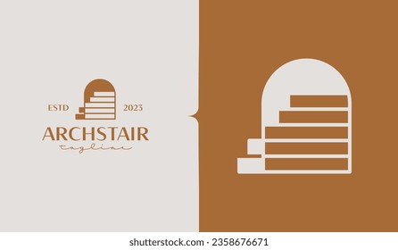 Minimal Linear Doors Staircases Logo Template. Universal creative premium symbol. Vector illustration. Creative Minimal design template. Symbol for Corporate Business Identity