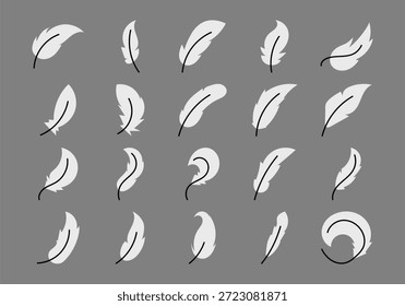 Minimal Linear Feather Logo Set