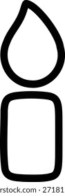 Icono lineal mínimo de la vela ardiente