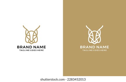 Minimal linear lynx logo icon vector template