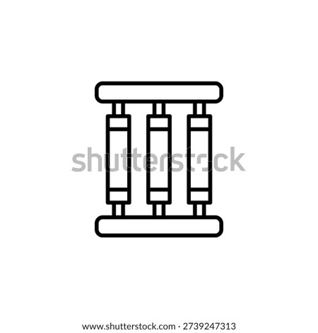 Minimal Linear Prison Bars Icon Representing Confinement and Restriction Symbol