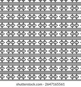 Padrão tribal linear mínimo com repetição de formas de diamante e seta. Design de contorno preto perfeito para papéis de parede, bordas ou aplicações digitais.
