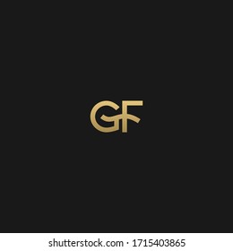 Minimal linear unique GF initial based letter icon logo