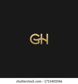 Minimal linear unique GH initial based letter icon logo