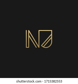 Minimal linear unique MJ initial based letter icon logo