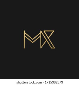 Minimal linear unique MX initial based letter icon logo