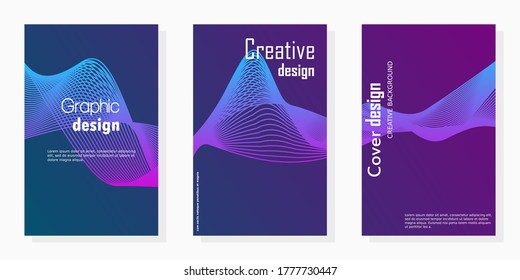 Minimal linear wave covers design. Beautiful color.background modern template design for web. Cool color. Future geometric patterns.