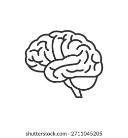 Ícone de ilusão para o pensamento cerebral de line-art mínimo ideal para conceitos de ideias, gráficos de inovação, elementos de UI, visuais educacionais, apresentações e marcas criativas em plataformas digitais.