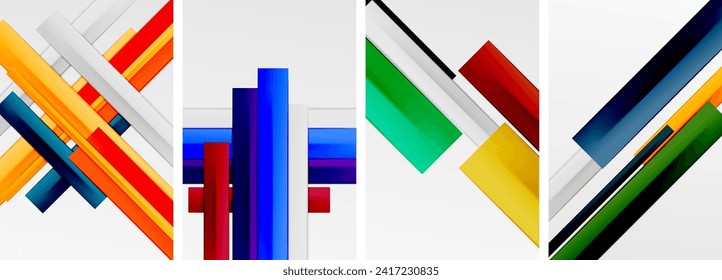 Minimal lines and color stripes poster abstract backgrounds. Vector illustration For Wallpaper, Banner, Background, Card, Book Illustration, landing page