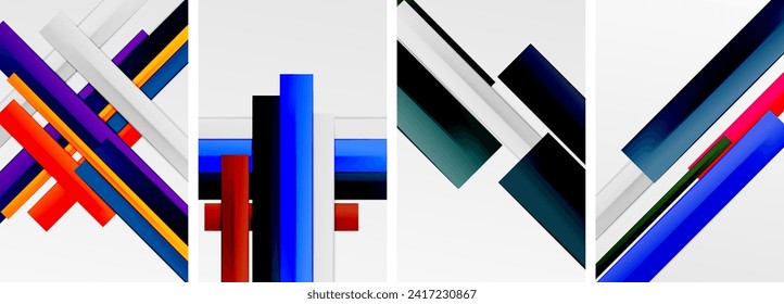 Minimal lines and color stripes poster abstract backgrounds. Vector illustration For Wallpaper, Banner, Background, Card, Book Illustration, landing page