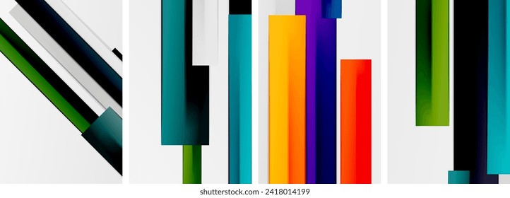 Minimal lines and color stripes poster abstract backgrounds. Vector illustration For Wallpaper, Banner, Background, Card, Book Illustration, landing page