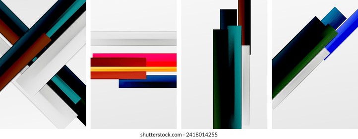 Minimal lines and color stripes poster abstract backgrounds. Vector illustration For Wallpaper, Banner, Background, Card, Book Illustration, landing page