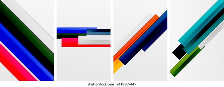 Minimal lines and color stripes poster abstract backgrounds. Vector illustration For Wallpaper, Banner, Background, Card, Book Illustration, landing page