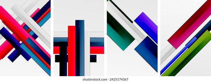 Minimal lines and color stripes poster abstract backgrounds. Vector illustration For Wallpaper, Banner, Background, Card, Book Illustration, landing page