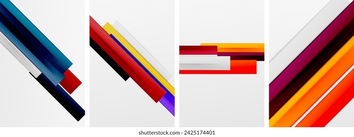 Minimal lines and color stripes poster abstract backgrounds. Vector illustration For Wallpaper, Banner, Background, Card, Book Illustration, landing page