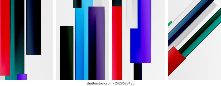 Minimal lines and color stripes poster abstract backgrounds. Vector illustration For Wallpaper, Banner, Background, Card, Book Illustration, landing page