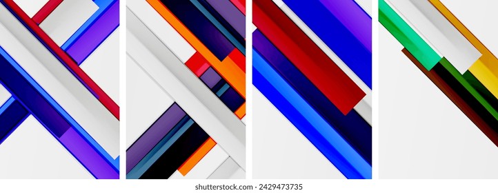 Minimal lines and color stripes poster abstract backgrounds. Vector illustration For Wallpaper, Banner, Background, Card, Book Illustration, landing page