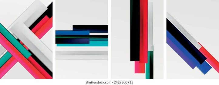 Minimal lines and color stripes poster abstract backgrounds. Vector illustration For Wallpaper, Banner, Background, Card, Book Illustration, landing page