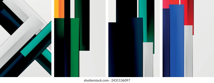 Minimal lines and color stripes poster abstract backgrounds. Vector illustration For Wallpaper, Banner, Background, Card, Book Illustration, landing page