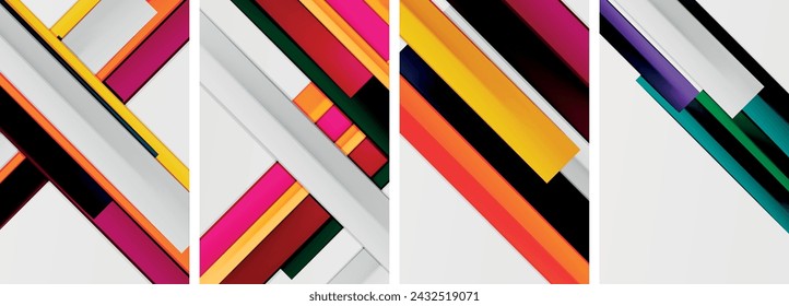 Minimal lines and color stripes poster abstract backgrounds. Vector illustration For Wallpaper, Banner, Background, Card, Book Illustration, landing page