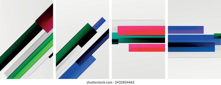 Minimal lines and color stripes poster abstract backgrounds. Vector illustration For Wallpaper, Banner, Background, Card, Book Illustration, landing page