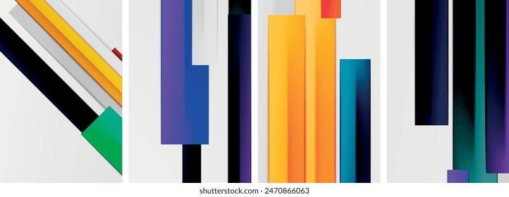 Minimal lines and color stripes poster abstract backgrounds. Vector illustration For Wallpaper, Banner, Background, Card, Book Illustration, landing page