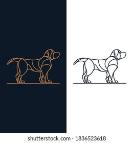 Minimal lines dog logo design