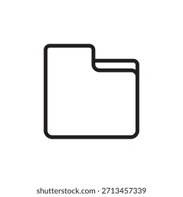 Ícone de pasta de arquivos com estilo de linha mínimo que representa o armazenamento de dados, a organização de documentos e o arquivamento. Ideal para gerenciamento de escritório, sistemas de arquivos, aplicativos, sites e projetos limpos de interface de usuário.