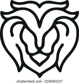 Minimal Lion head linear logo
