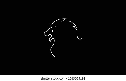 Minimal Lion line art vector logo design