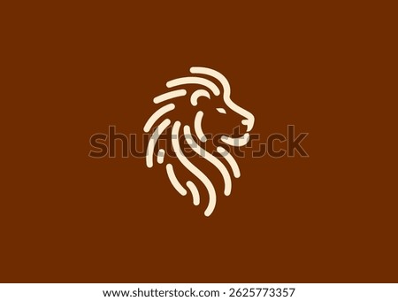 Minimal lion line logo for strength, royalty, or bold brand identity.