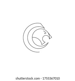 minimal lion logo design template symbol
