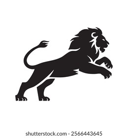 Minimal Lion Silhouette Illustration A Symbol of Strength and Simplicity