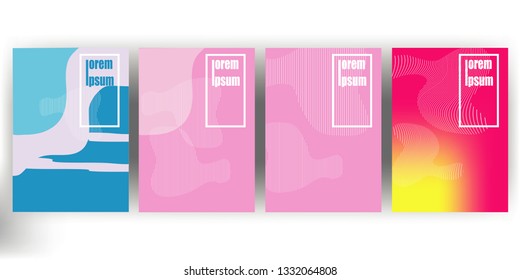 Minimal liquid covers design fluid geometric shapes vector