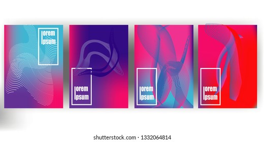 Minimal liquid covers design fluid geometric shapes vector