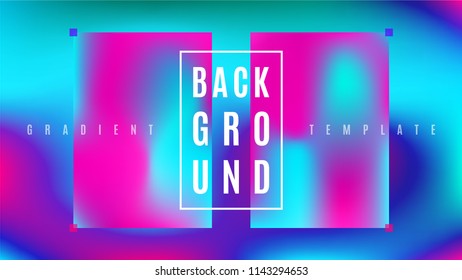 Minimal Liquid Gradient Background Template. Bright Colorful Simple Screen Layout. Cover Blurred Space Style Gradient Backdrop. Flat Vector Background.