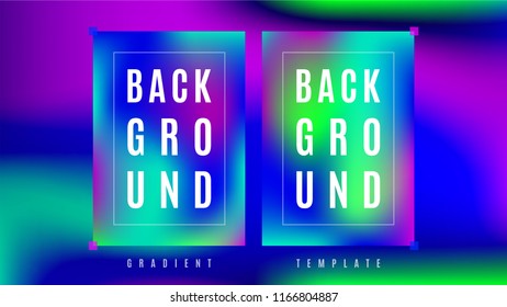 Minimal Liquid Gradient Background Template. Vivid Colorful Holographic Layout. Blend Vibrant Gradient Cover Backdrop. Party Vector Background.