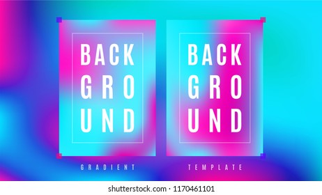 Minimal Liquid Gradient Background Template. Vivid Colorful Holographic Layout. Cover Blurred Space Style Gradient Backdrop. Digital Design Background.