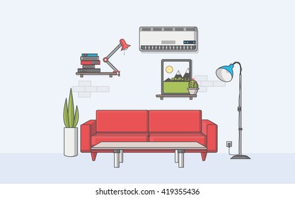 Minimal Living room vector illustration