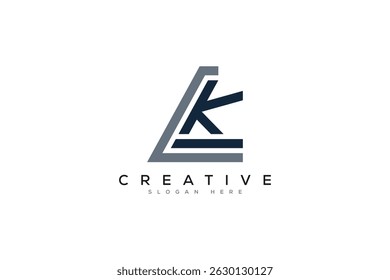 Plantilla de Vector de logotipo LK mínima